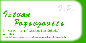 istvan pozsegovits business card